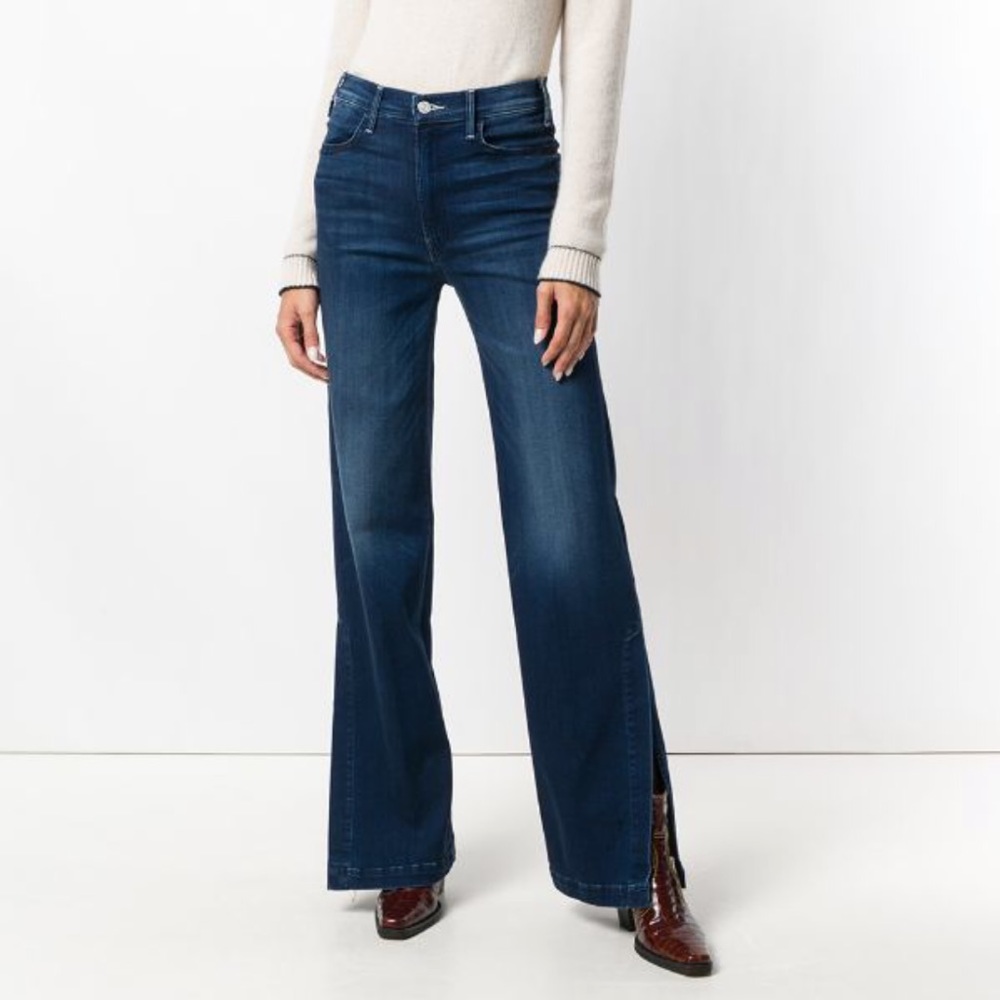 Mother Side Slit Flare Jean
